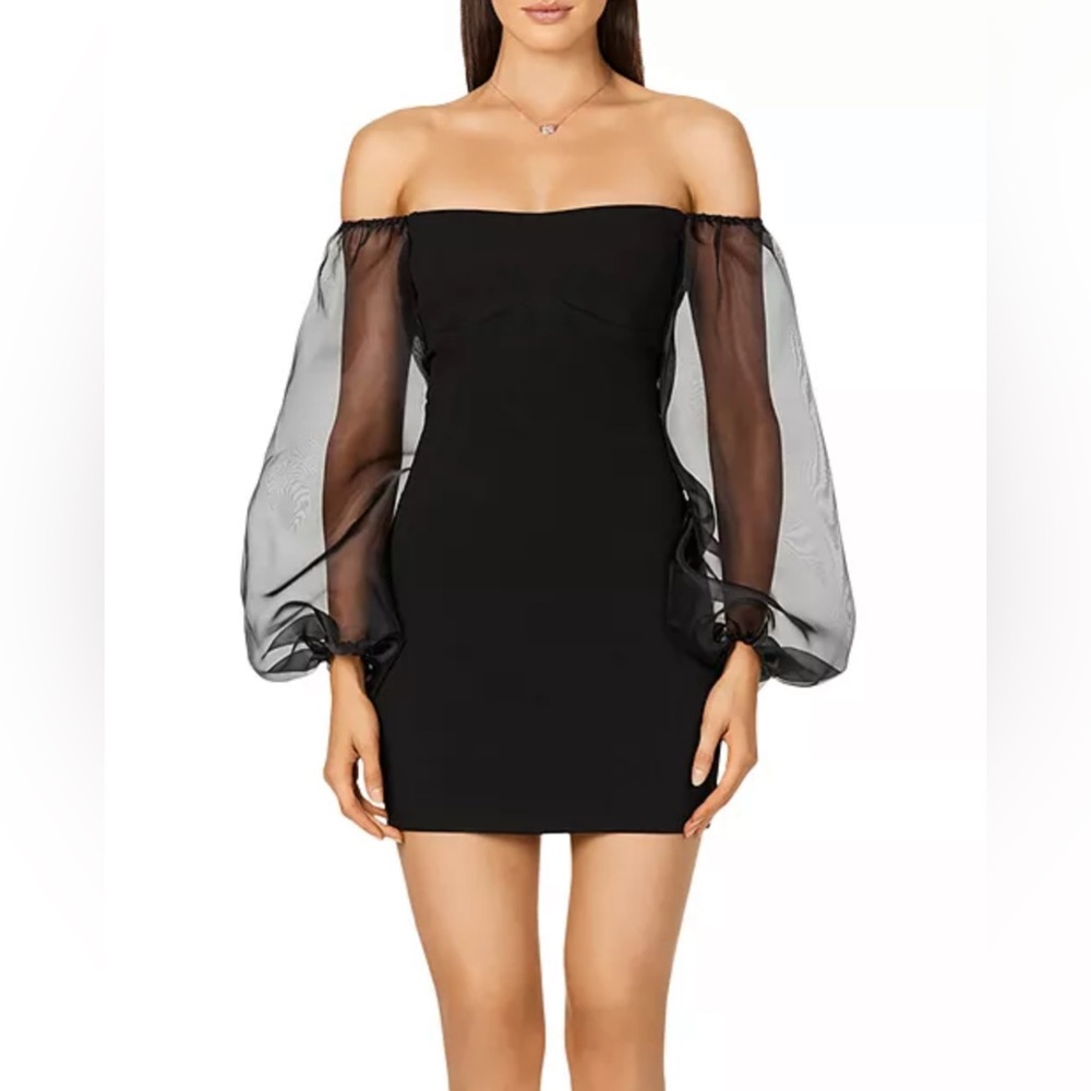 NWT Nookie Illusion Sleeve Mini Dress in Black‎ Sz XS $249